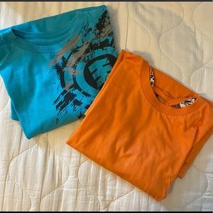 Set of 2 Tees - size Youth XL and Adult S - about the same size. Skate shirts.
